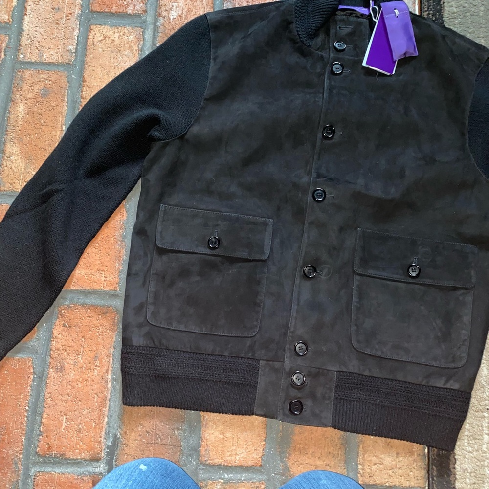 Cashmere and suede purple label ralph lauren jacket
